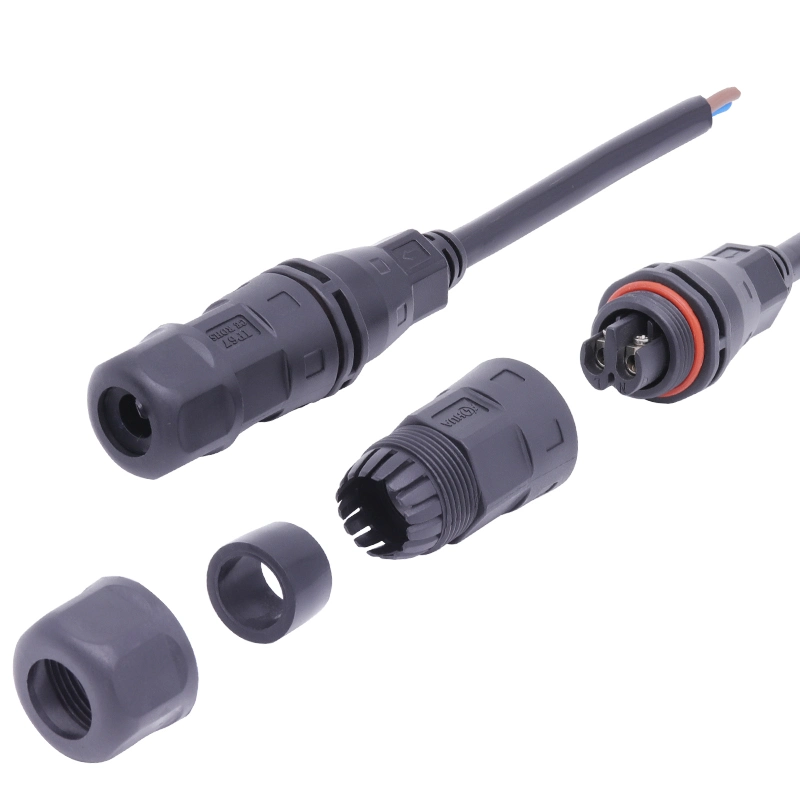 L Type Screw 2 Pin IP65 Waterproof Power Cable Connector for Street Light