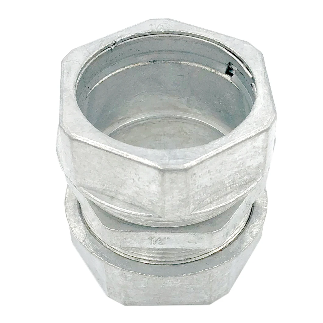 Zinc Plated Aluminum Pipe Fitting EMT Connector Compressin Type with UL Certificate