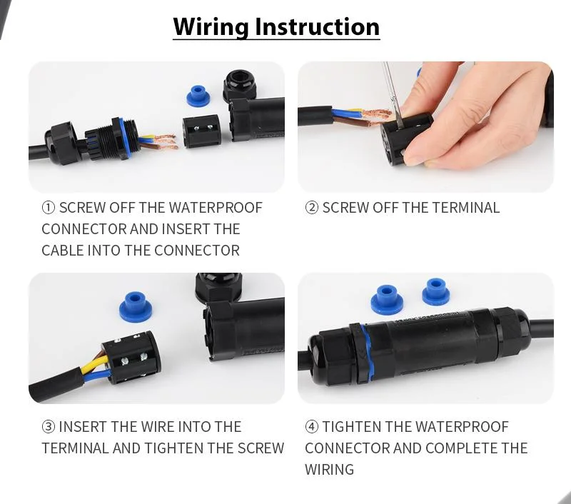 Street Lighting Small Round Solar Panel 3 Pin IP68 Waterproof Connector