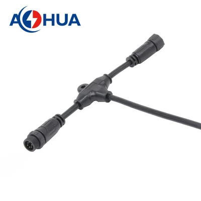 China Ventas calientes Tira de luz LED Tipo T Conector de cable divisor IP 67 2 pines 3 pines 4 pines 3 vías Conector de cables de ramas múltiples para luz de crecimiento de plantas